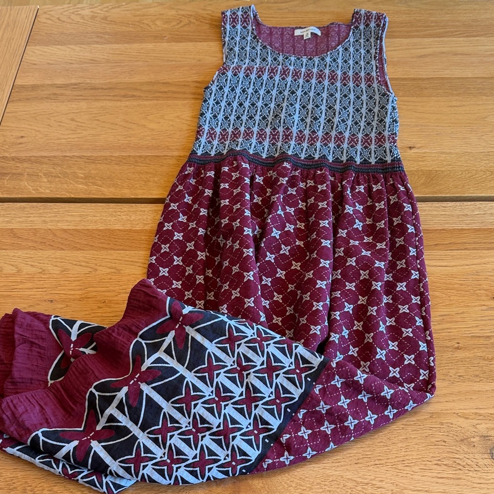Max Studio Maroon and Black Patterned Dress